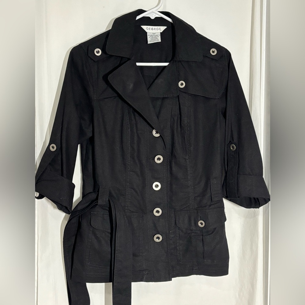 George Black Stylish Linen Women's Belted Jacket 8